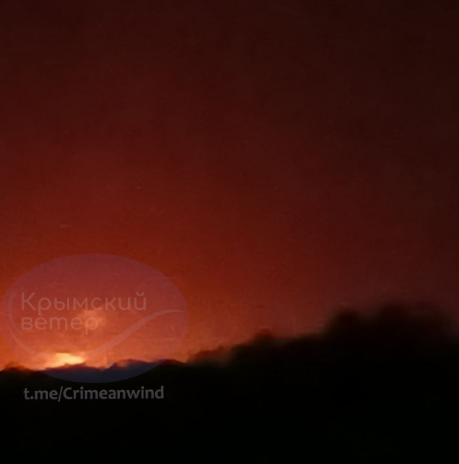 Massive fires erupt at Russian military airfield in occupied Crimea after explosions