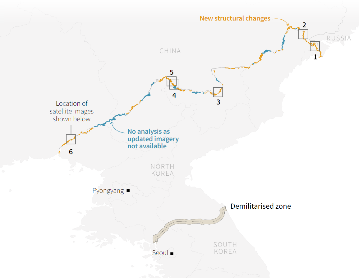 КНДР во время пандемии возвела огромную стену на границах с Россией и Китаем (фото)