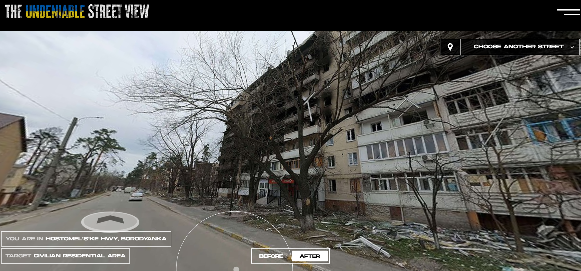 Появился сайт для виртуальных прогулок по городам Украины, пострадавшим от российских атак