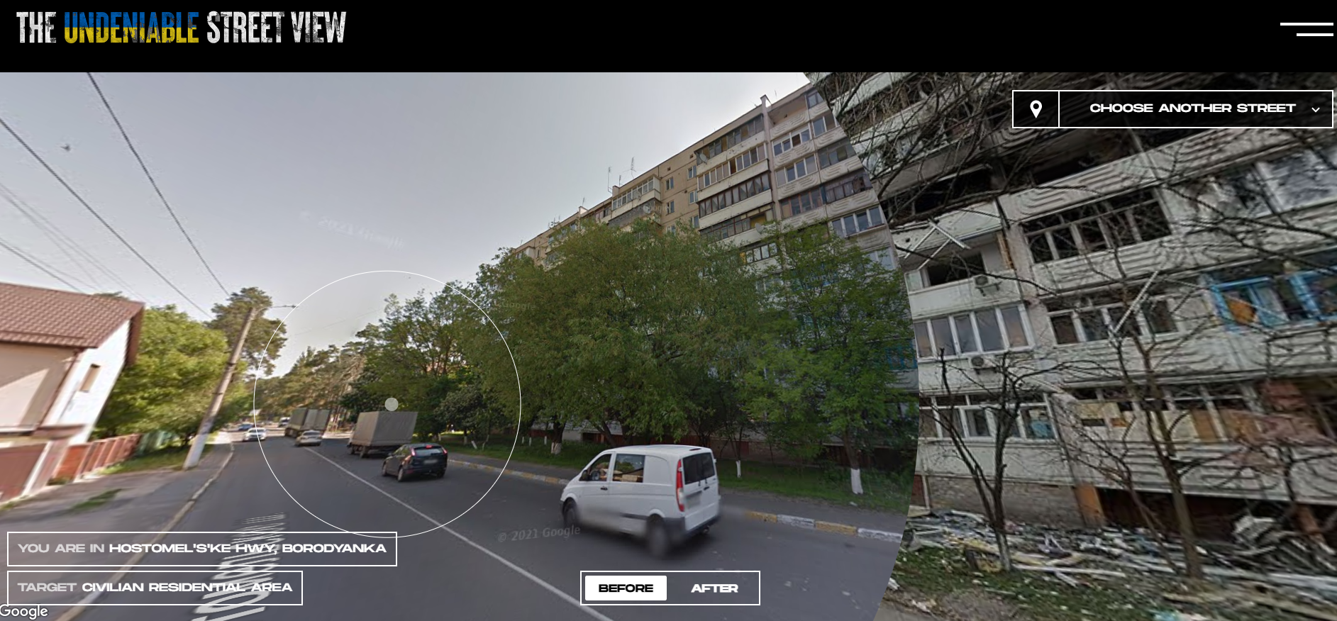 Появился сайт для виртуальных прогулок по городам Украины, пострадавшим от российских атак