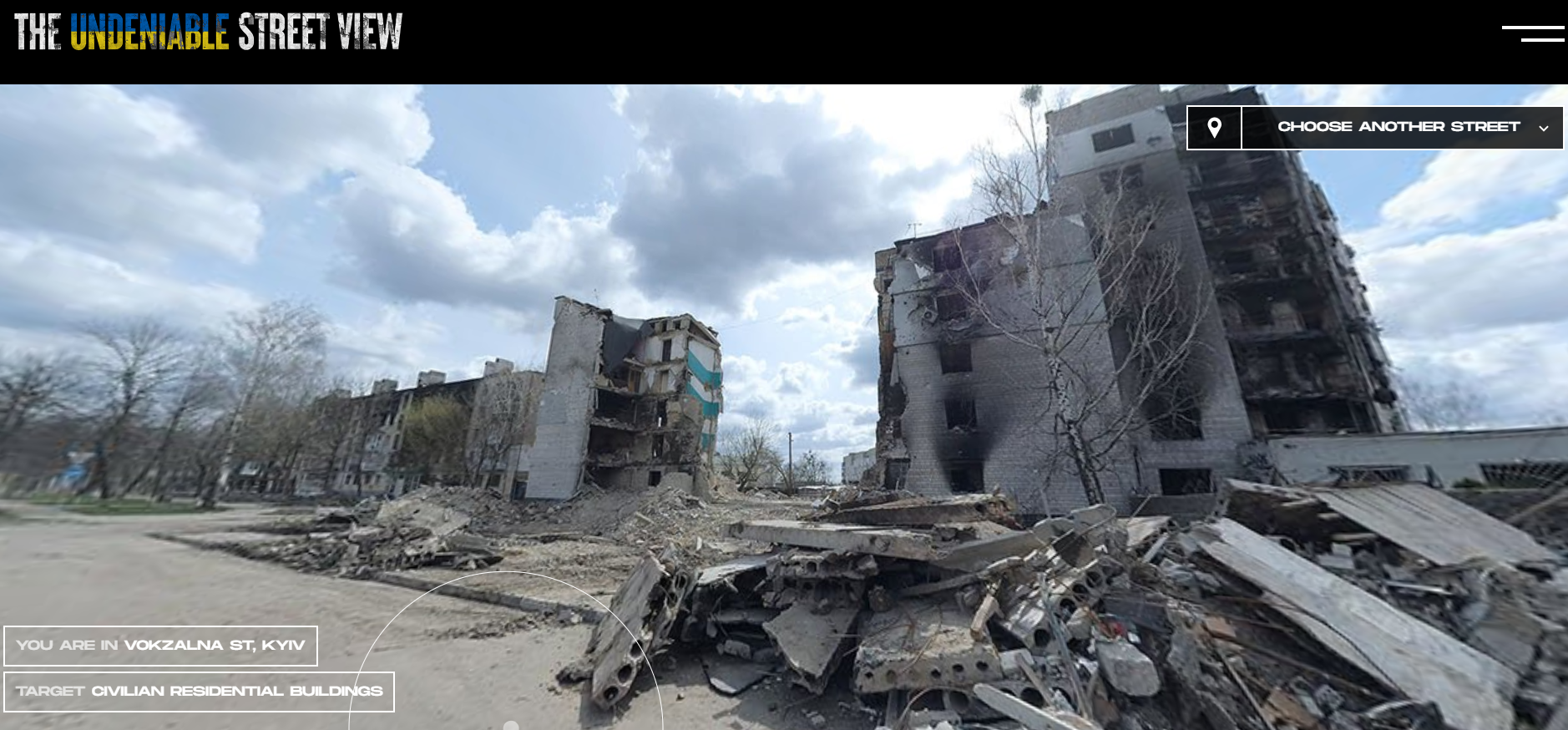 Появился сайт для виртуальных прогулок по городам Украины, пострадавшим от российских атак