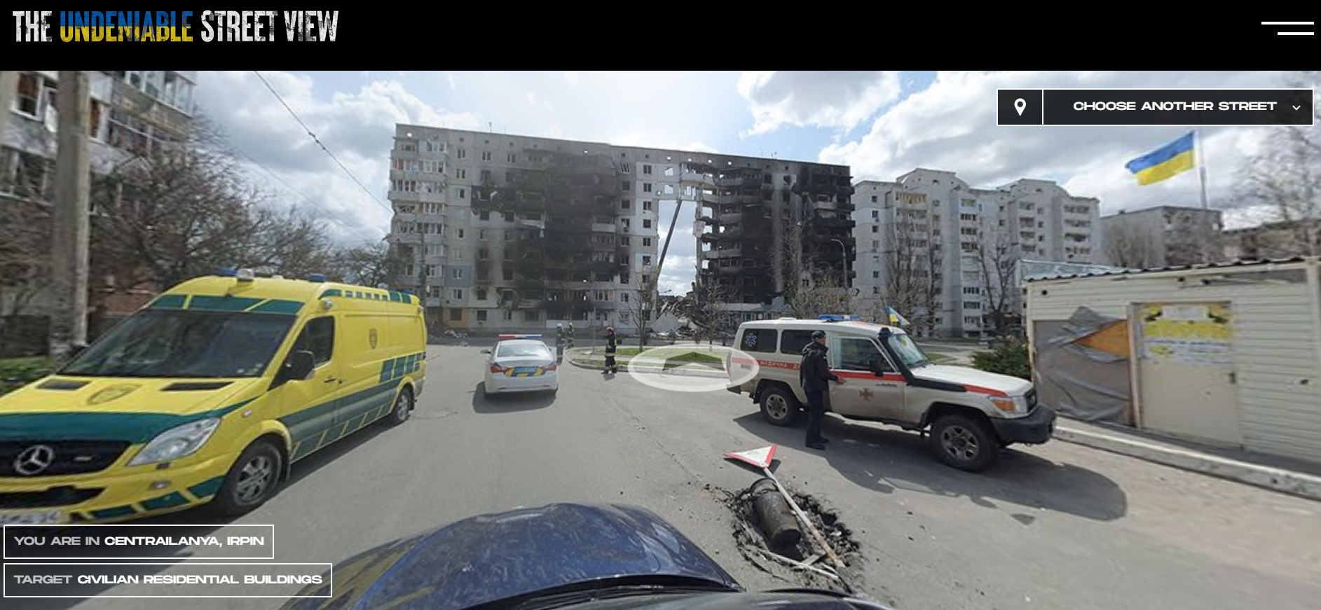 Появился сайт для виртуальных прогулок по городам Украины, пострадавшим от российских атак