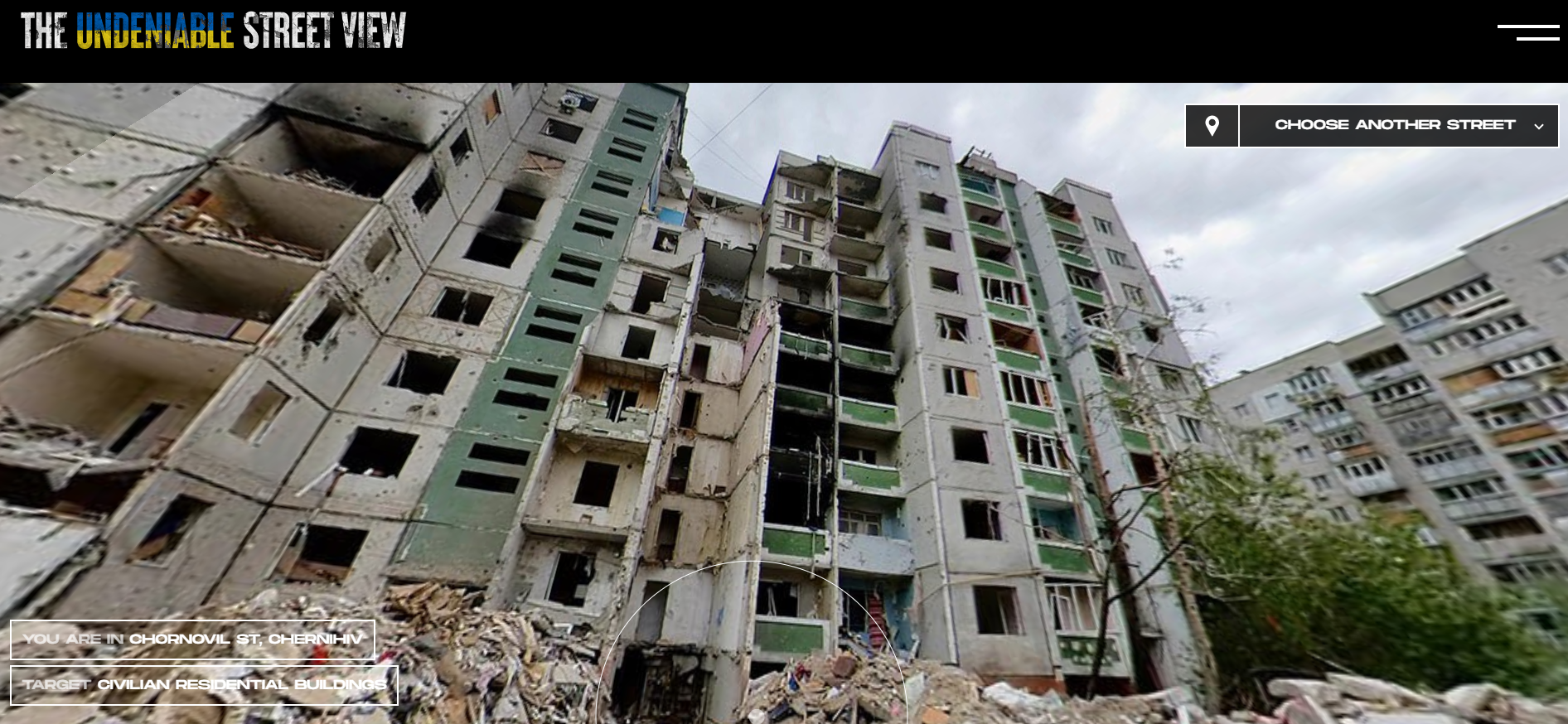 Появился сайт для виртуальных прогулок по городам Украины, пострадавшим от российских атак
