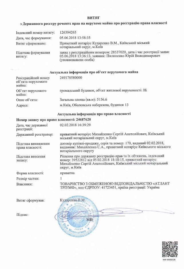 &quot;Атлант триумф&quot; заявил о попытке Киевгорстрой-1 захватить квадратные метры в центре столицы