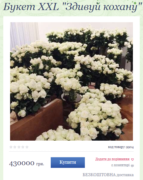 Розы по цене квартиры. В Киеве продают самый дорогой букет цветов на 8 марта (фото)