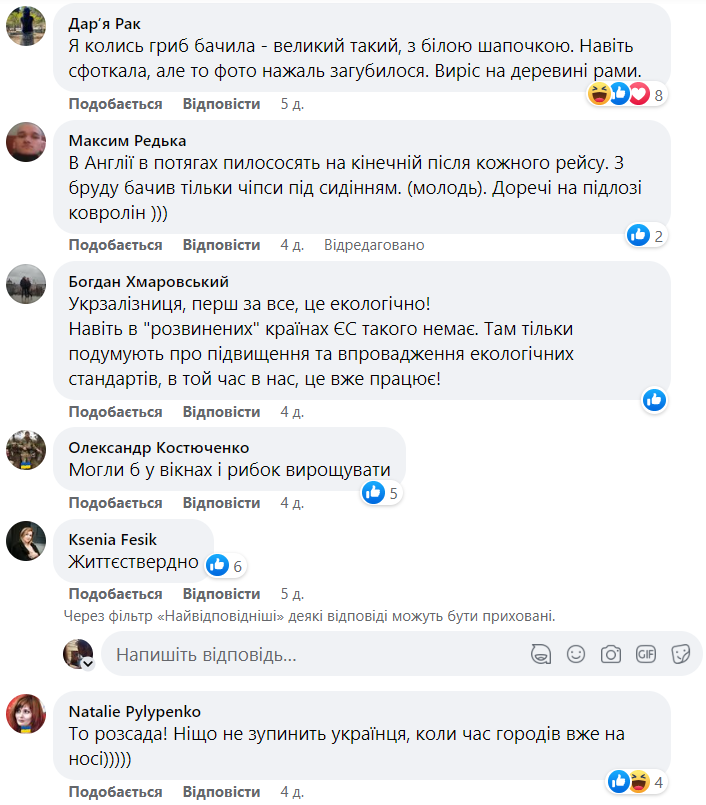 Укрзалізницю розкритикували через "екопоїзд" з рослинами на брудних вікнах (фото)