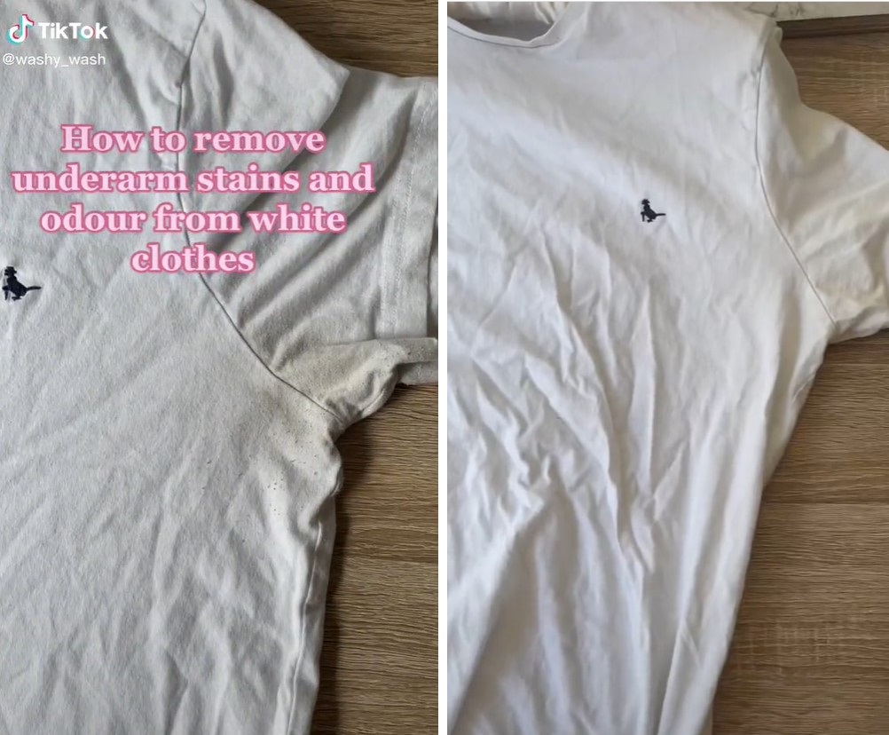 Этот лайфхак поможет вывести желтые пятна пота с одежды &quot;на раз, два, три&quot;