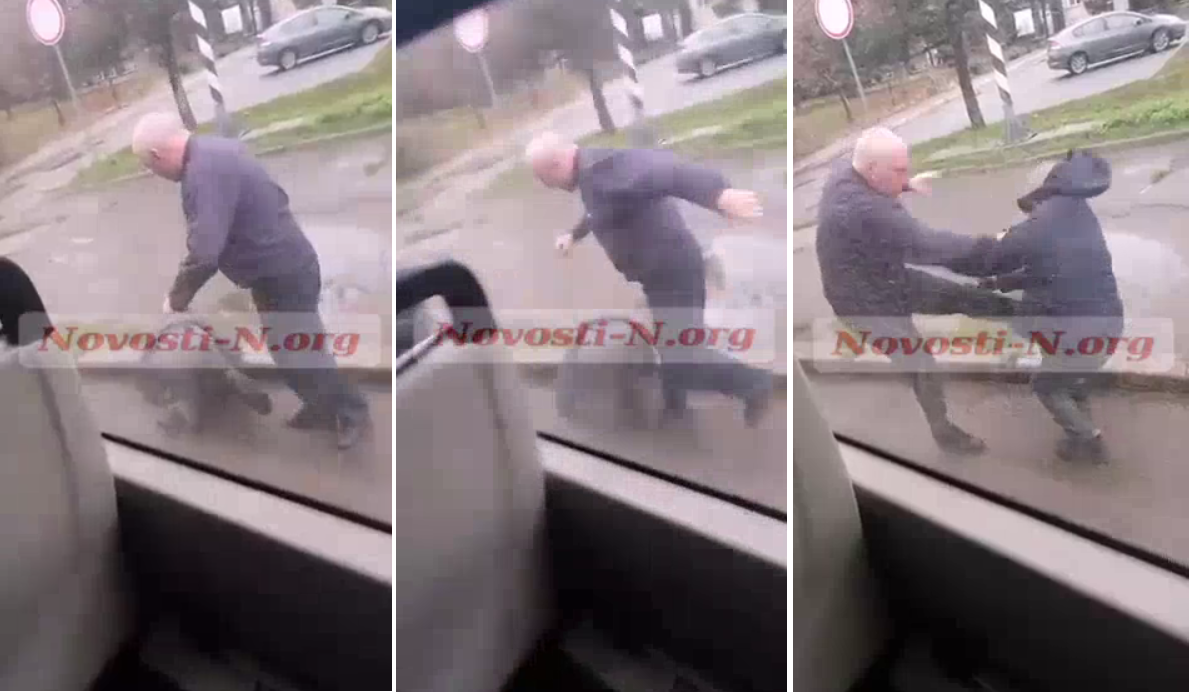 В Николаеве водитель вышвырнул грубого пассажира из автобуса и избил (видео)