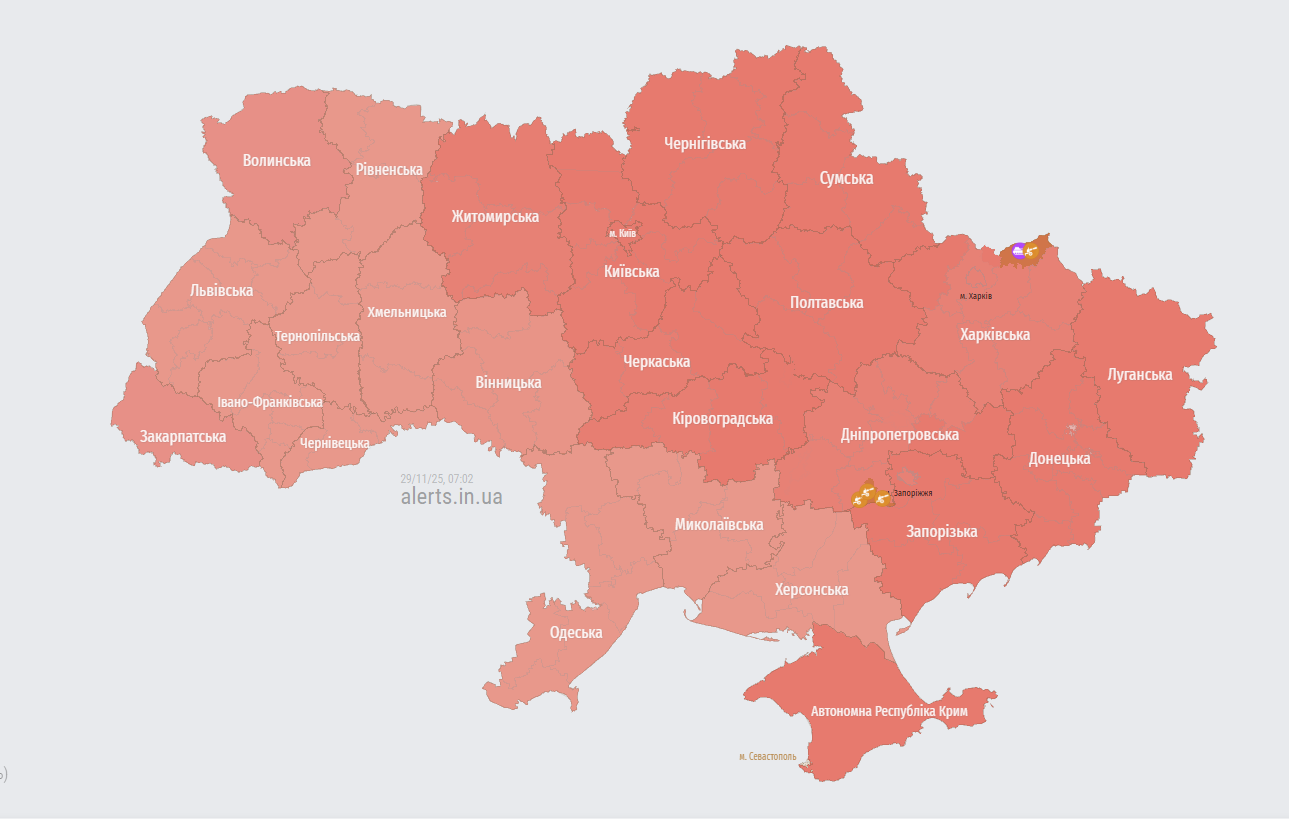 Воздушная тревога объявлена по всей Украине: зафиксирован взлет МиГ-31К