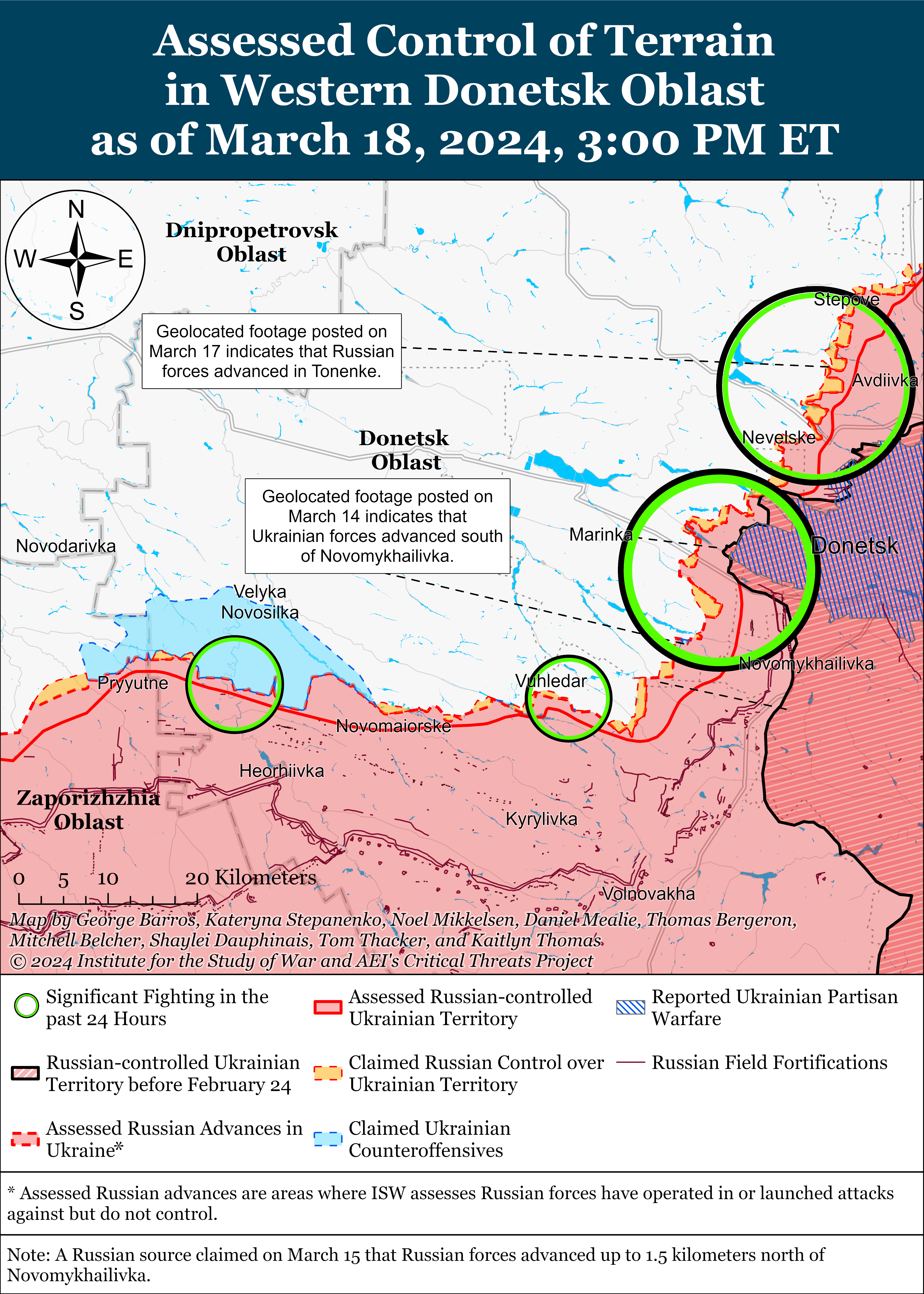Росіяни просуваються в Запорізькій області, точаться позиційні бої: карти ISW