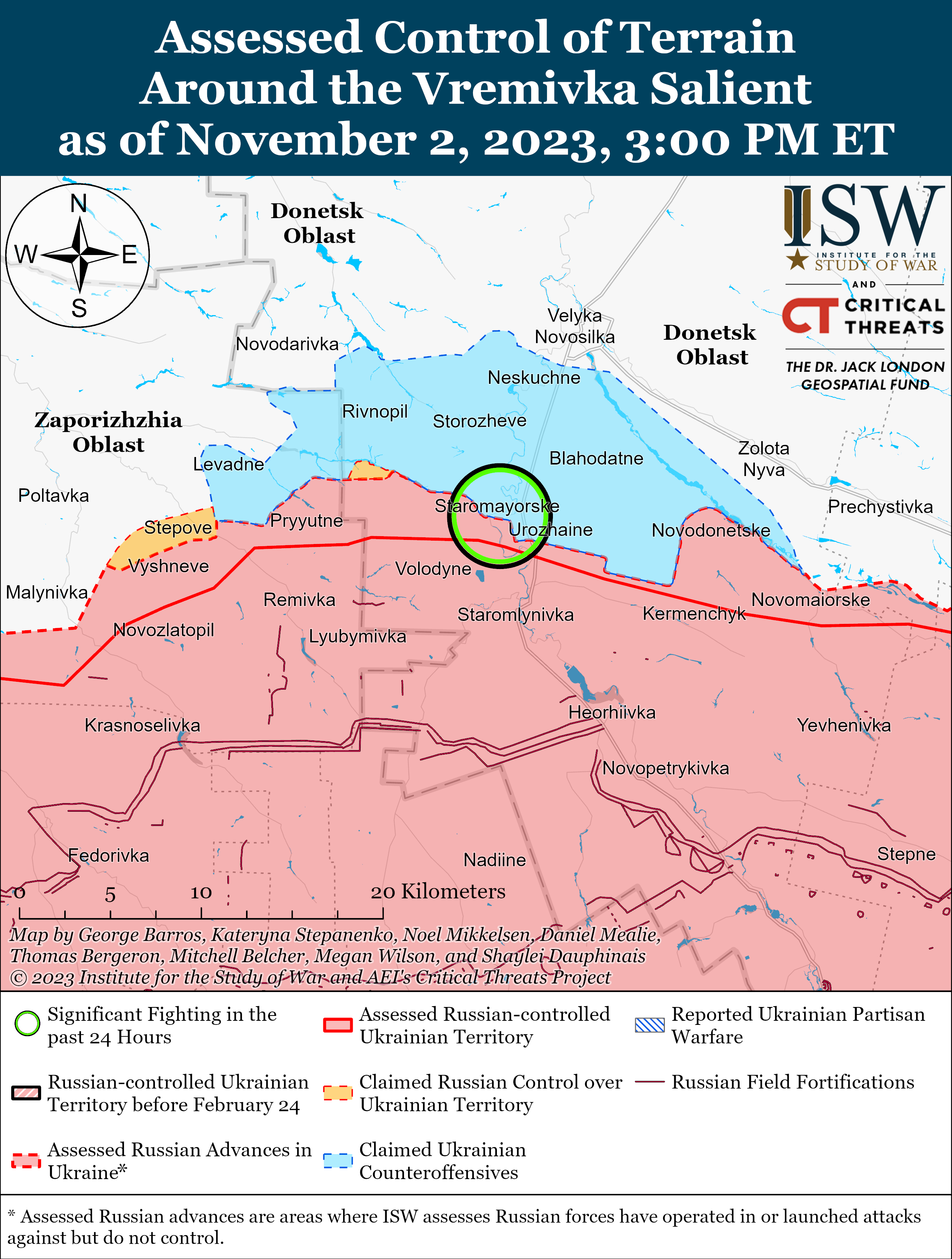 ЗСУ просунулись в районі Кліщіївки та на лівому березі Херсонської області: карти боїв ISW