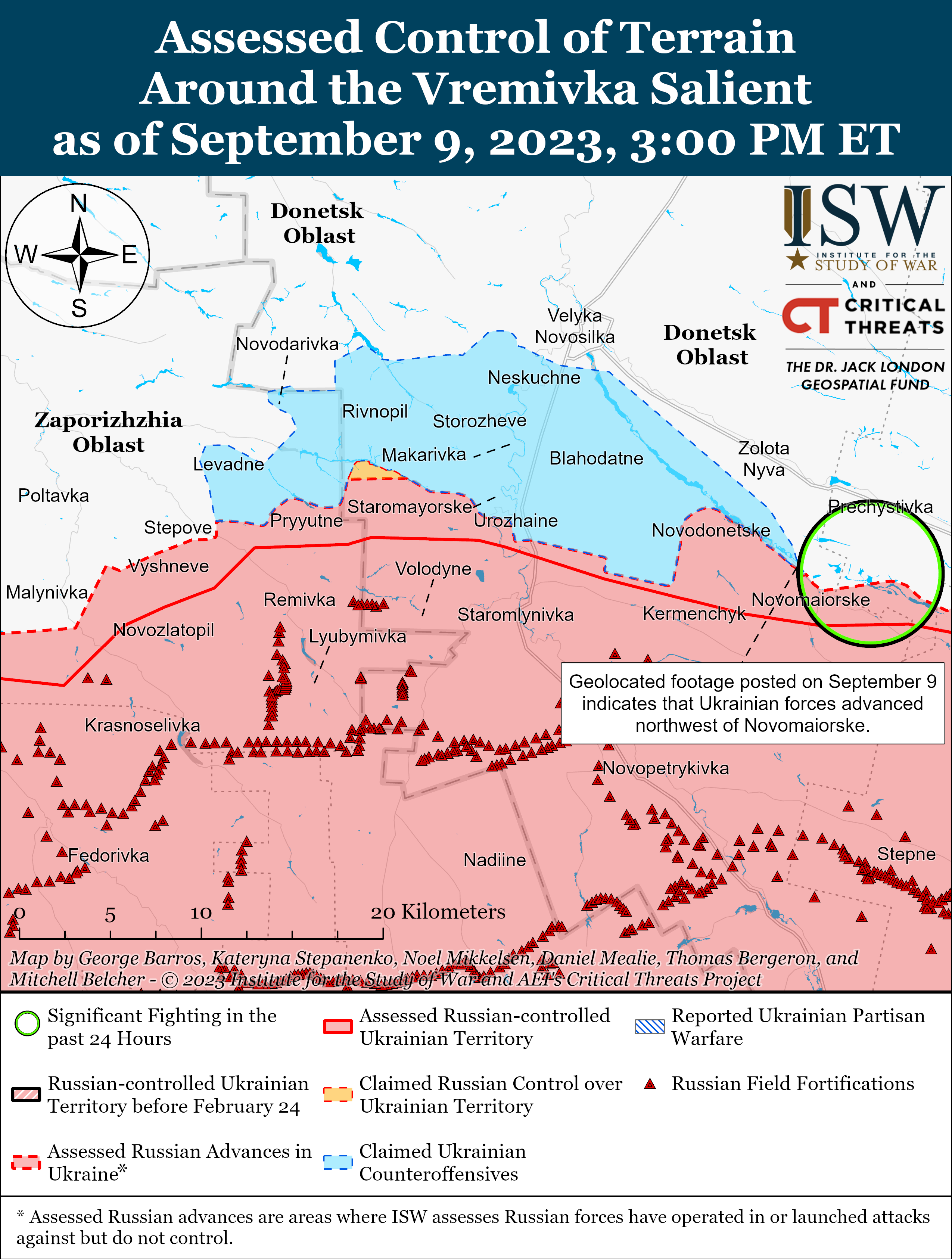 Українські війська просунулися на південь від Кліщіївки: карти боїв ISW