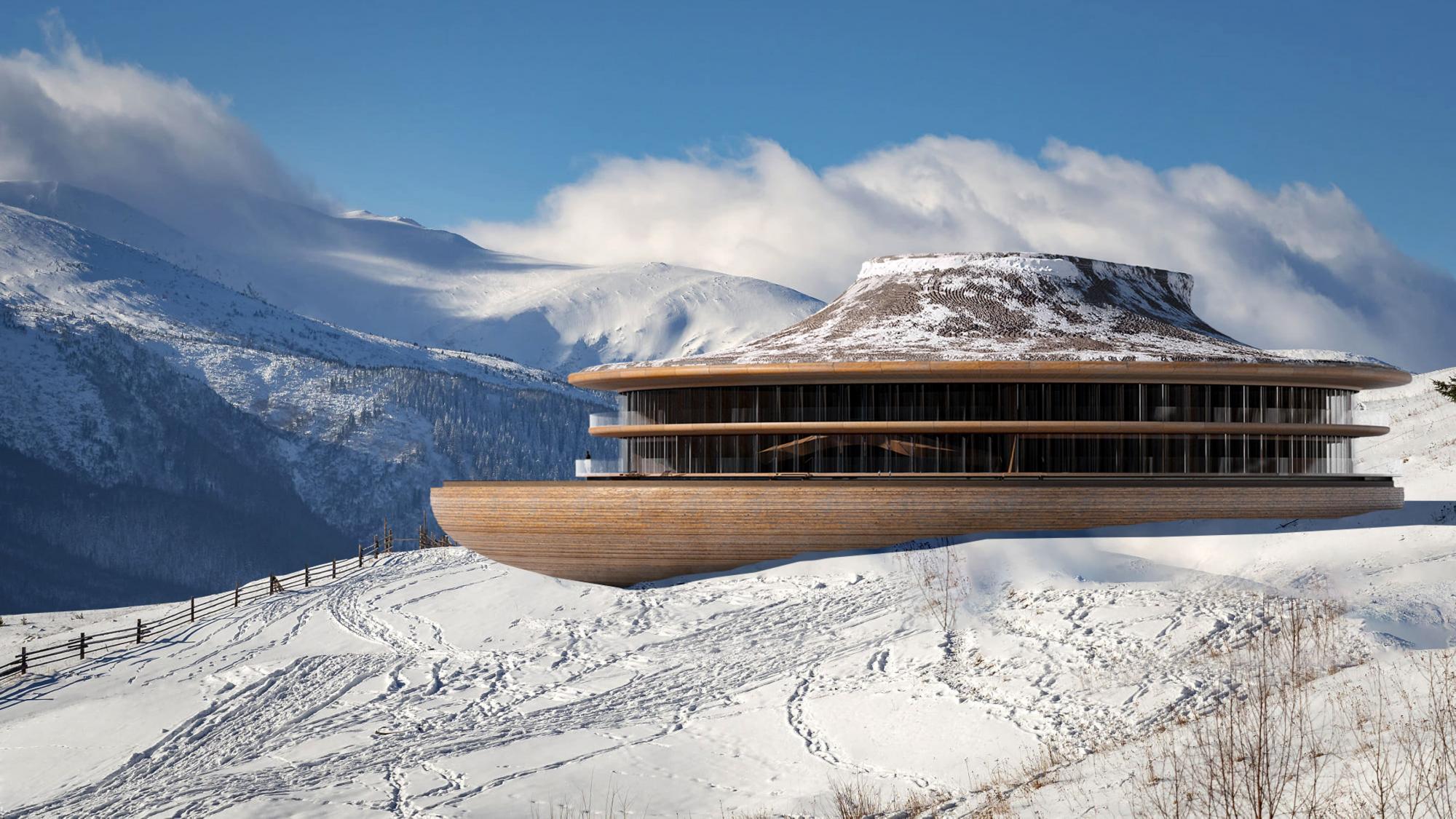 Дивіться, як виглядатиме готель у Карпатах, що &quot;зливатиметься&quot; із природою (фото)