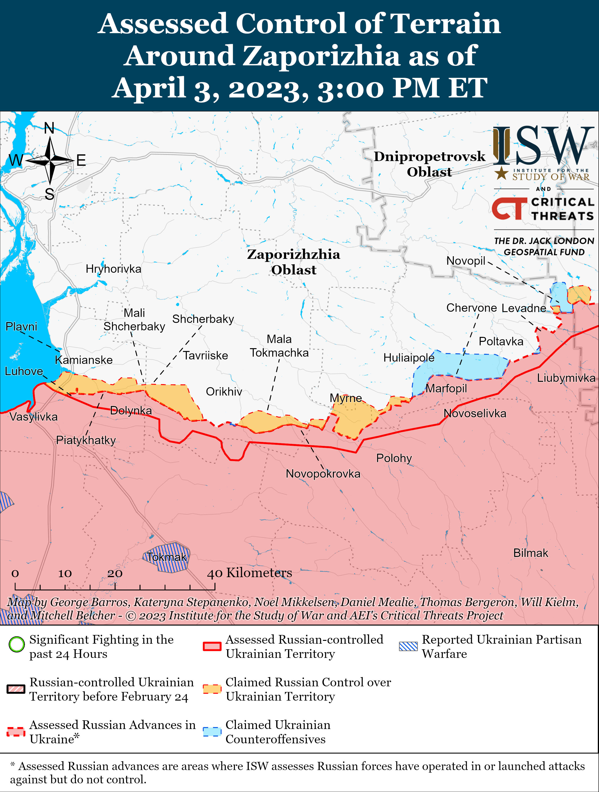 Росіяни стурбовані можливим наступом України та готуються до оборони: карти боїв ISW