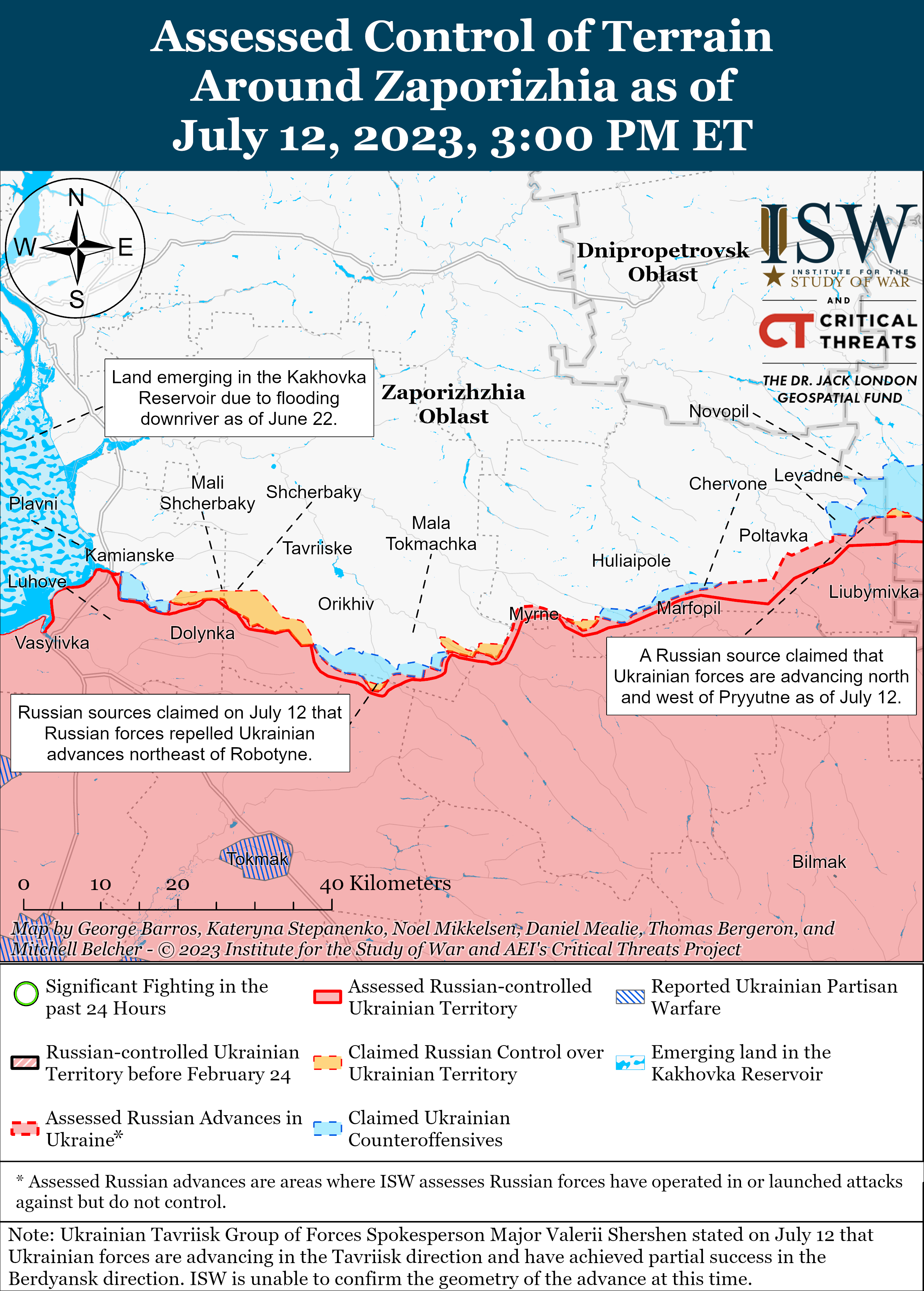 ВСУ наступают на юге и удерживают позиции на левом берегу Херсона: карты боев ISW