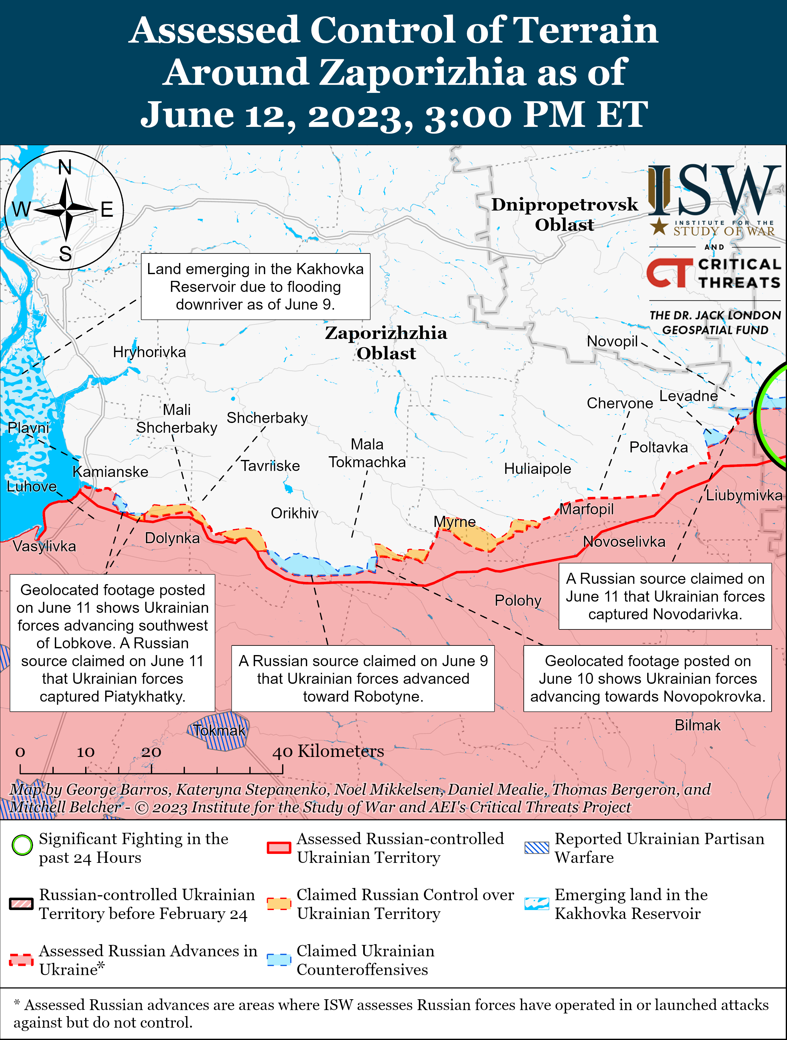 ЗСУ продовжують контрнаступальні дії на Запорізькому напрямку: карти боїв від ISW