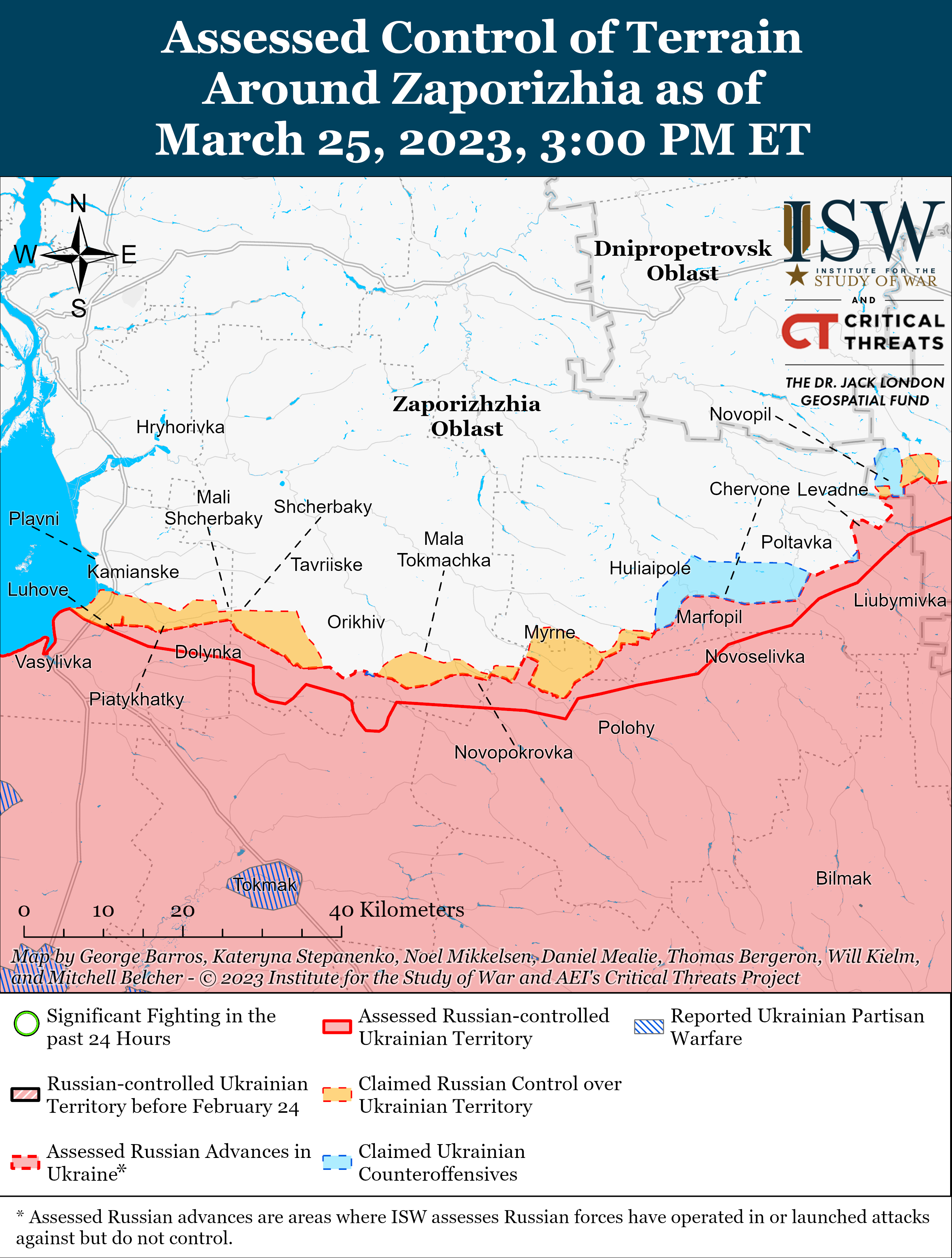 ВСУ отбили часть трассы Е40 севернее Бахмута: карты боев ISW