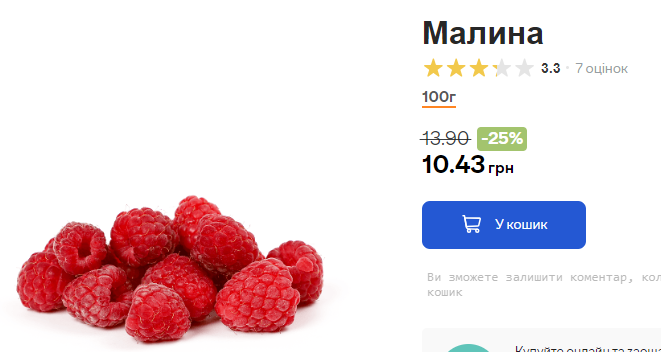 Сезон малины в Украине: цены на ягоду снизились на 27%