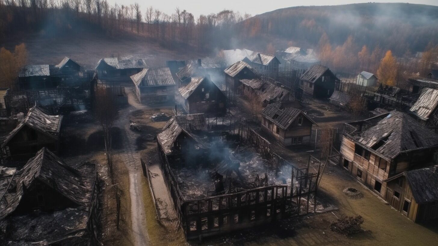 У Росії вщент згоріло ще одне село: перші відео та фото