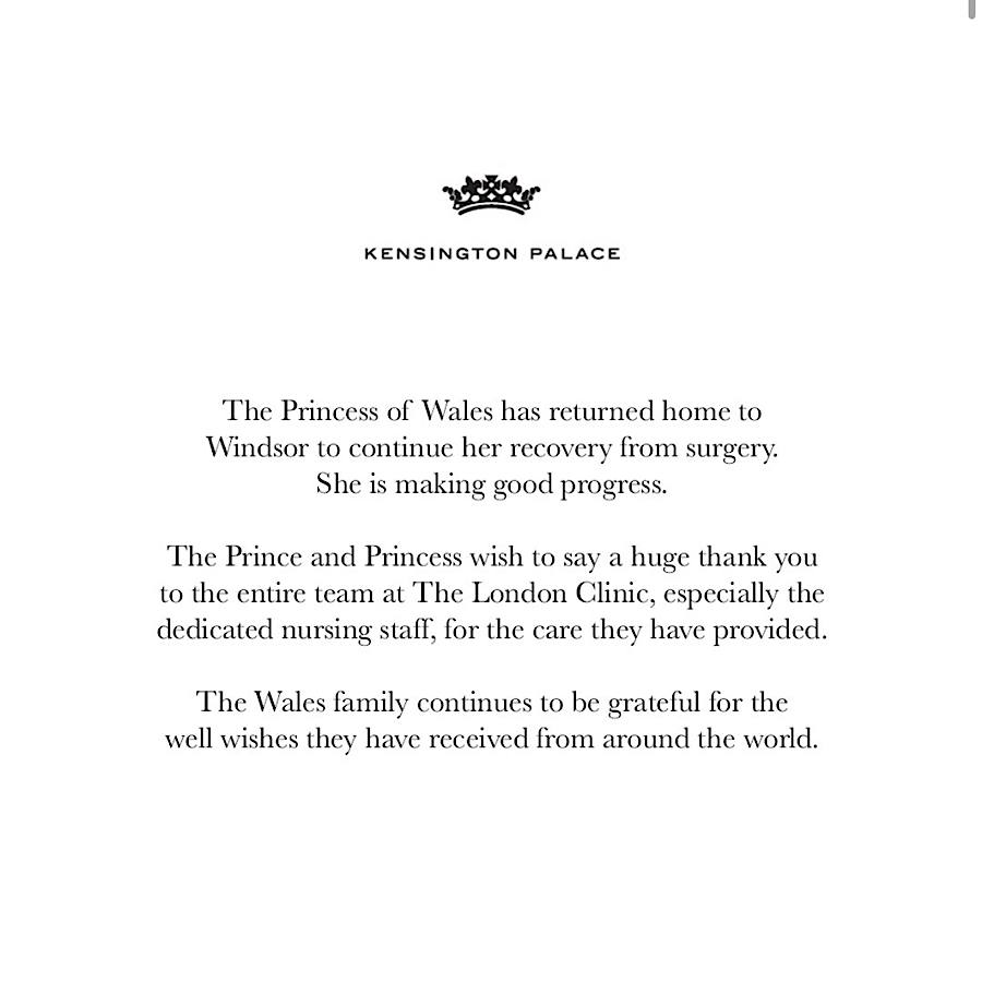 Кейт Міддлтон після серйозної операції виписали з лікарні: як себе почуває принцеса