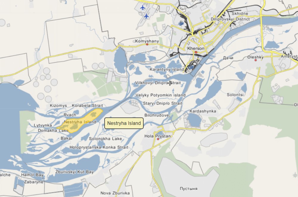 Українські військові встановили контроль над островом Нестрига в Херсонській області.