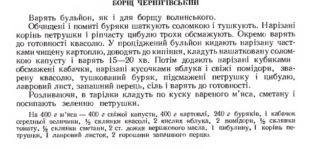 Борщ по-чернігівськи. Рецепт з книги &quot;Українська кухня&quot;, який обожнювали наші бабусі