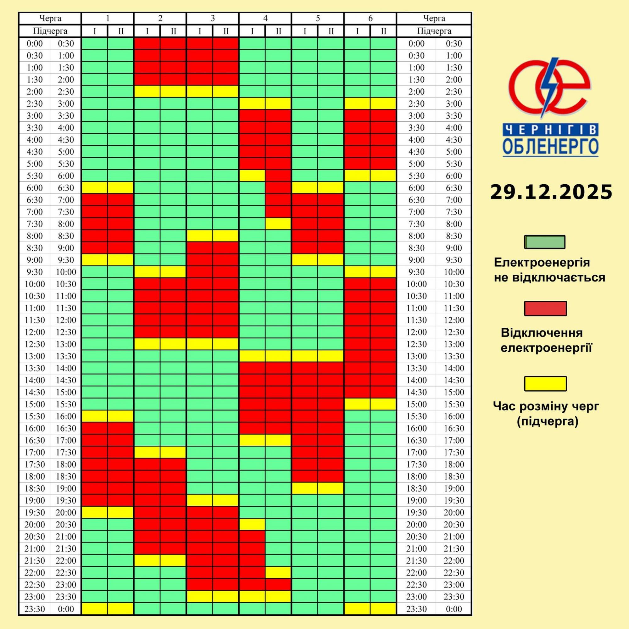 Свет будут отключать из-за обстрелов и непогоды: графики на 29 декабря