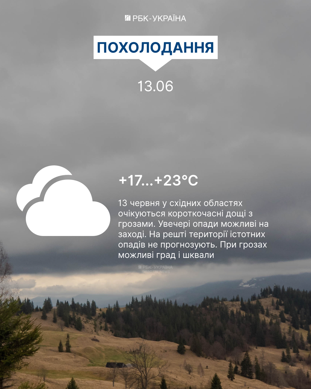 В Україну прийшло похолодання: де сьогодні можливі грози та град