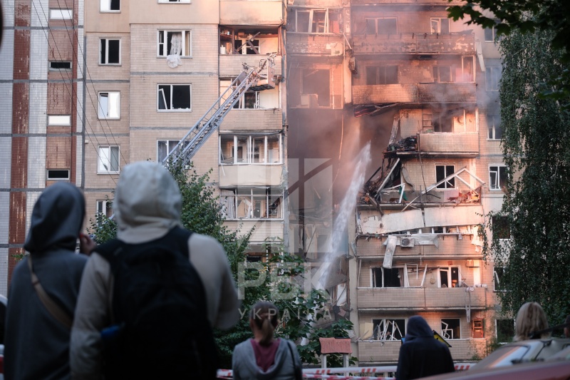 What damaged high-rise in Kyiv looks like after Russian strike: Footage