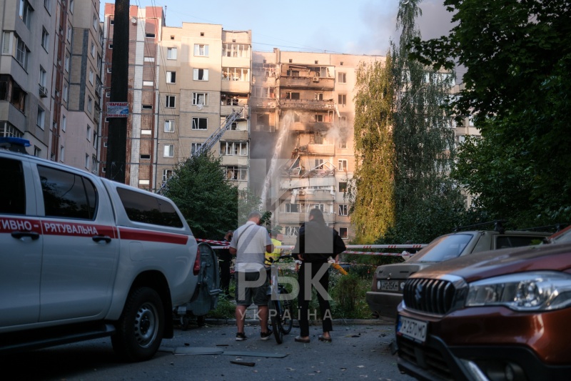 What damaged high-rise in Kyiv looks like after Russian strike: Footage
