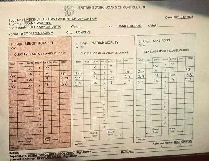 У чому Дюбуа перевершив Усика: оприлюднили статистику бою та суддівські записки