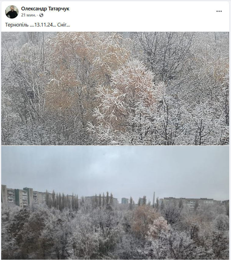 Деякі регіони України почало засипати снігом (фото, відео)