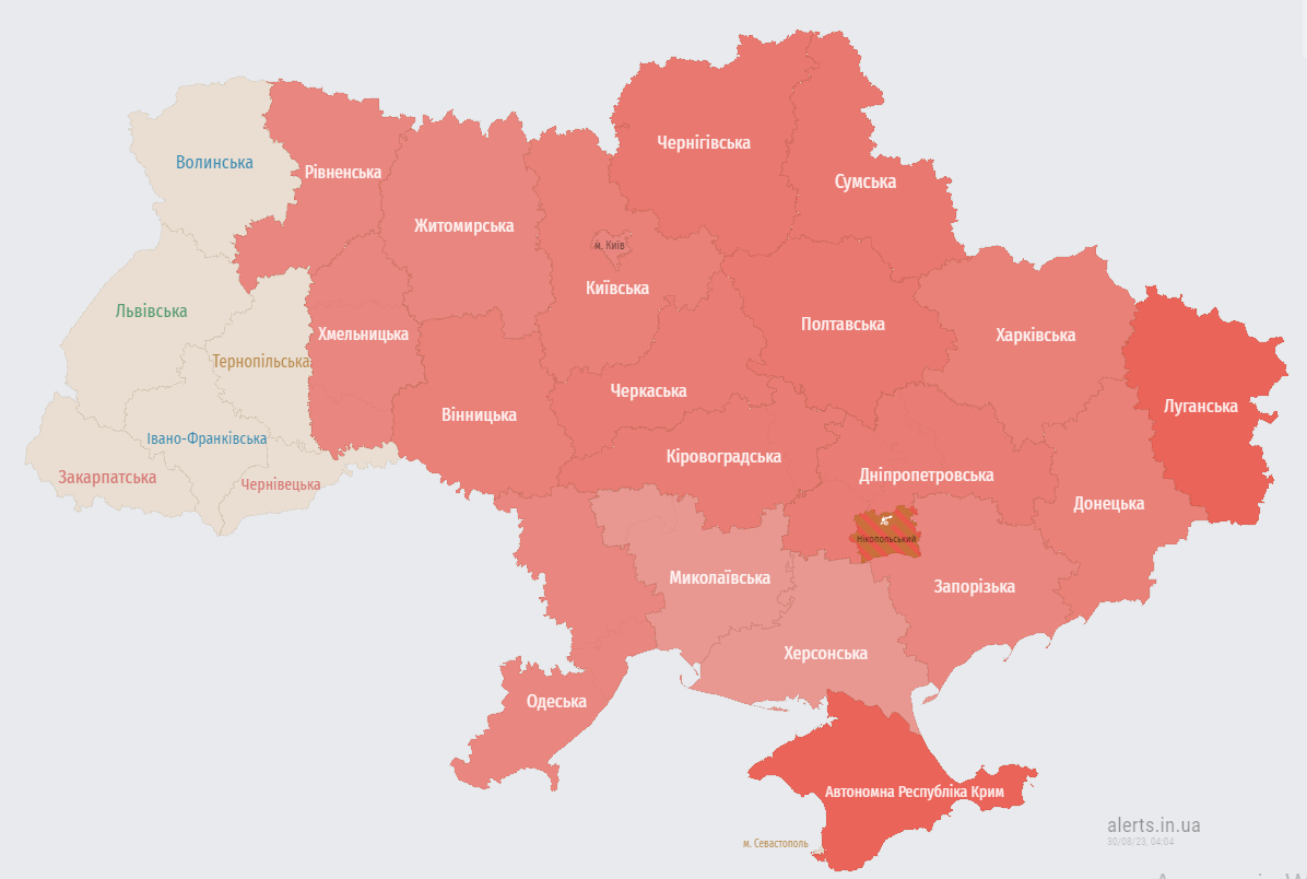 В Україні оголосили масштабну повітряну тривогу: повідомляється про пуски крилатих ракет