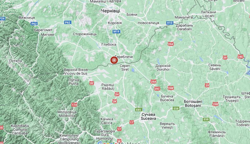 На границе Украины и Румынии зафиксировано землетрясение