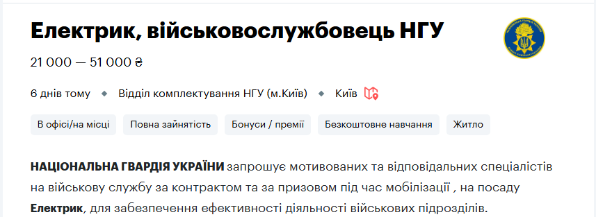 Топ-10 вакансий для украинцев в Нацгвардии: кого ищут и сколько обещают платить