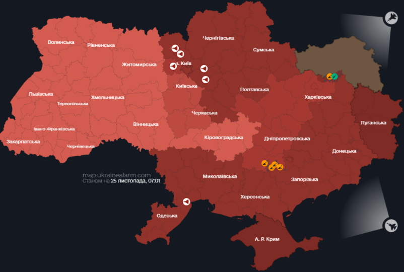 В Украине объявлена воздушная тревога из-за взлета МиГ-31К