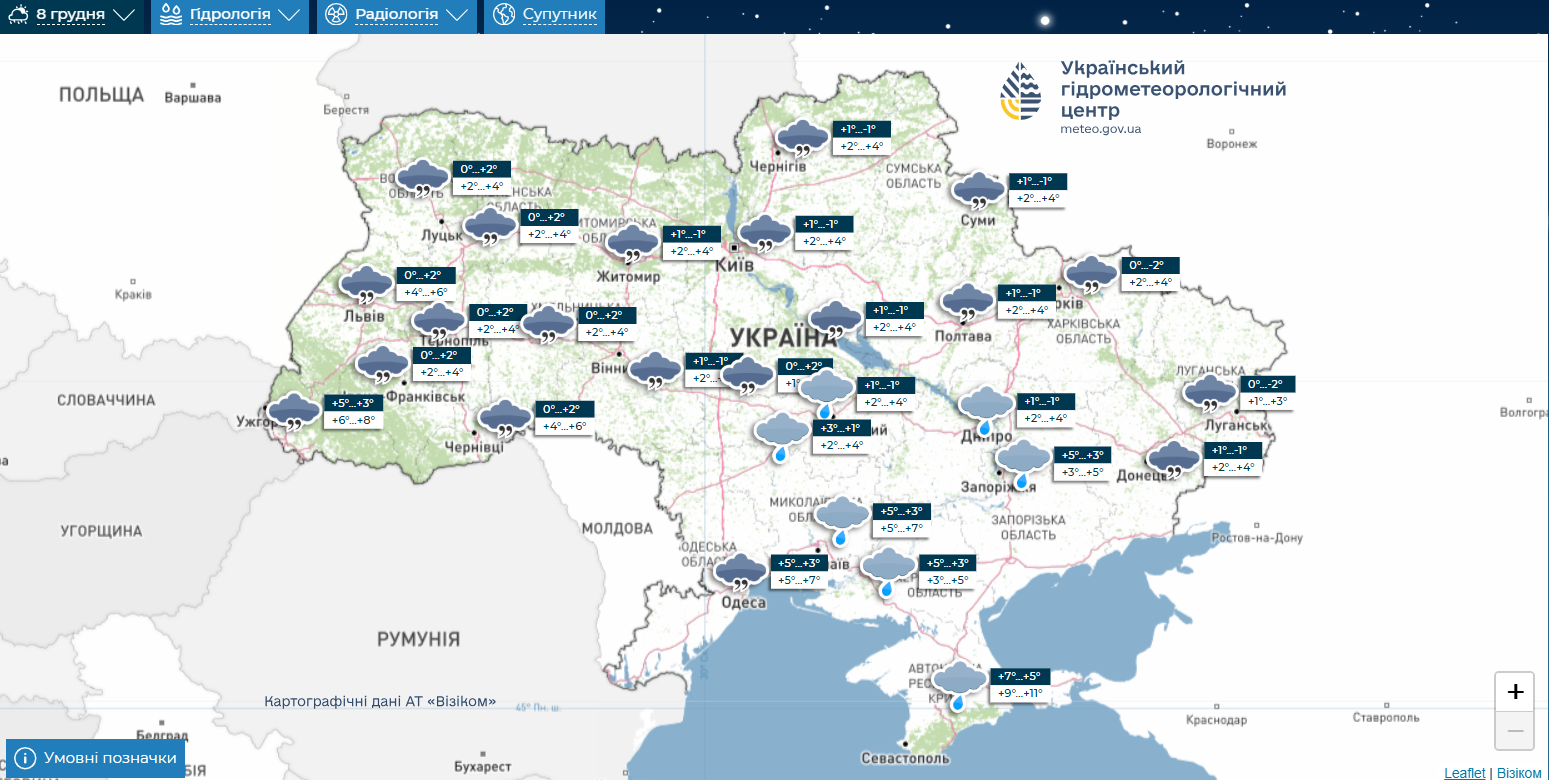 Облачная неделя впереди: подробный прогноз на ближайшие дни (карта)