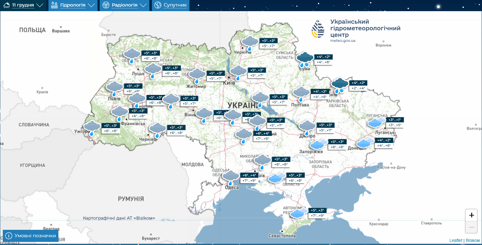 Облачная неделя впереди: подробный прогноз на ближайшие дни (карта)