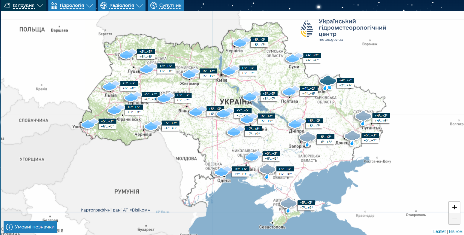 Облачная неделя впереди: подробный прогноз на ближайшие дни (карта)