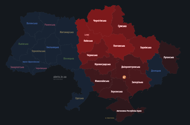 В Києві та ряді областей оголосили повітряну тривогу: повідомляють про атаку &quot;Шахедів&quot;