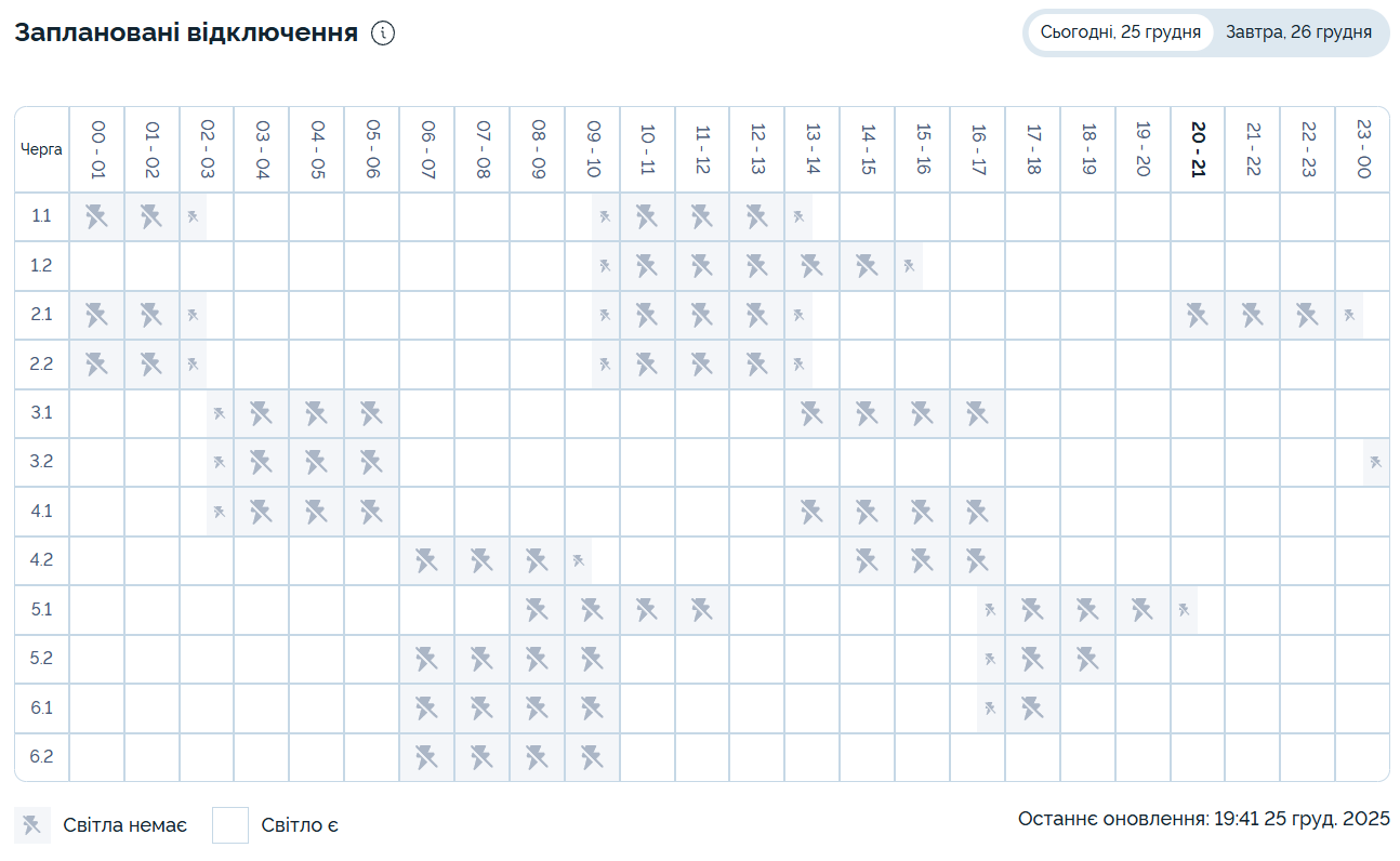 У Києві на Різдво частково скасували відключення світла: опубліковано графіки