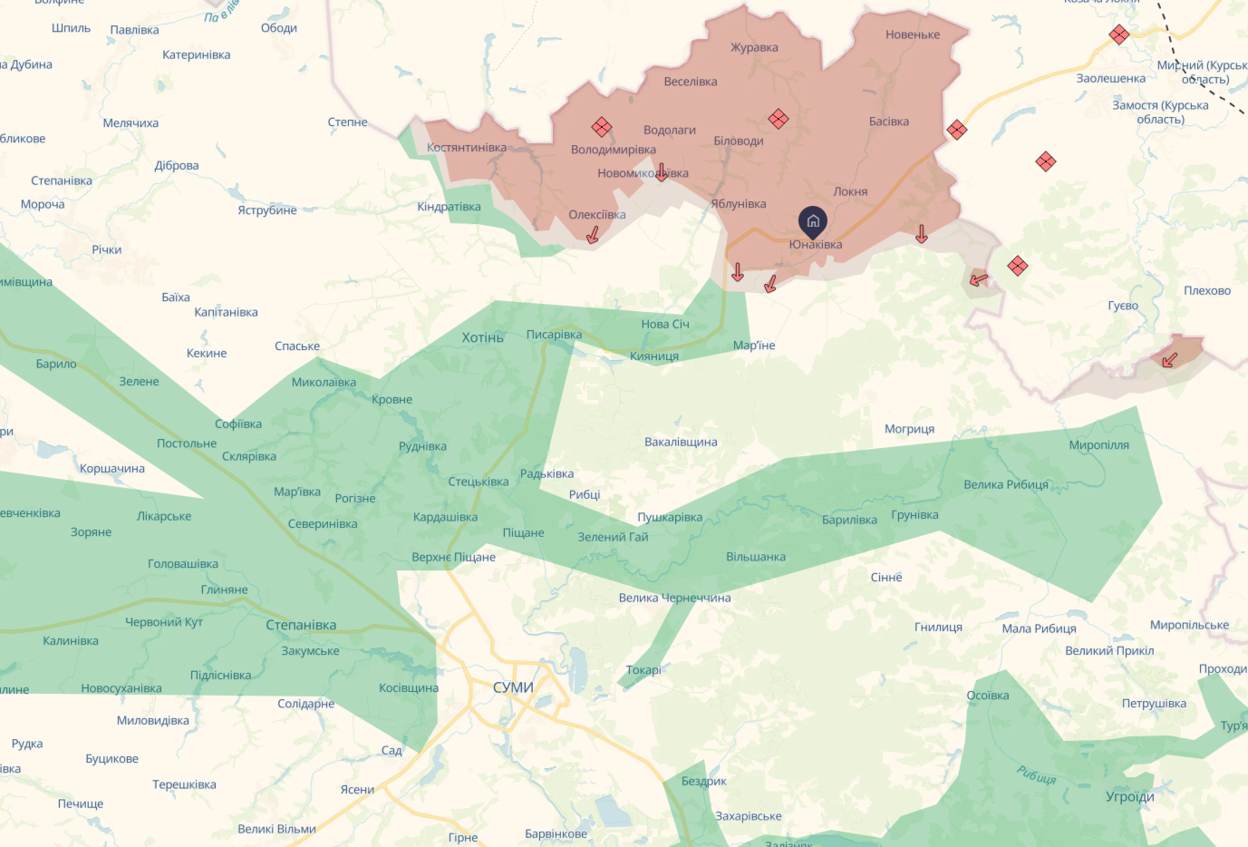 РФ безуспішно штурмує прикордоння: ЗСУ стримують ворога біля Юнаківки та Хотіні