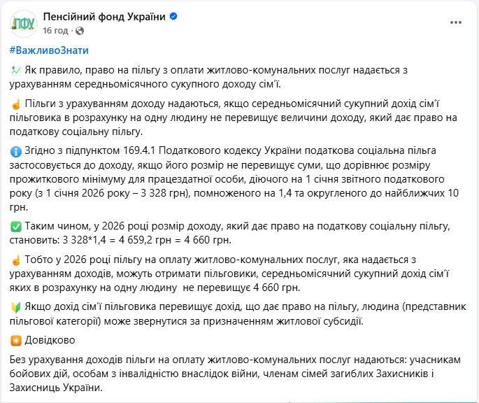 Пільги на комуналку в Україні: який дохід дозволяє платити менше у 2026 році