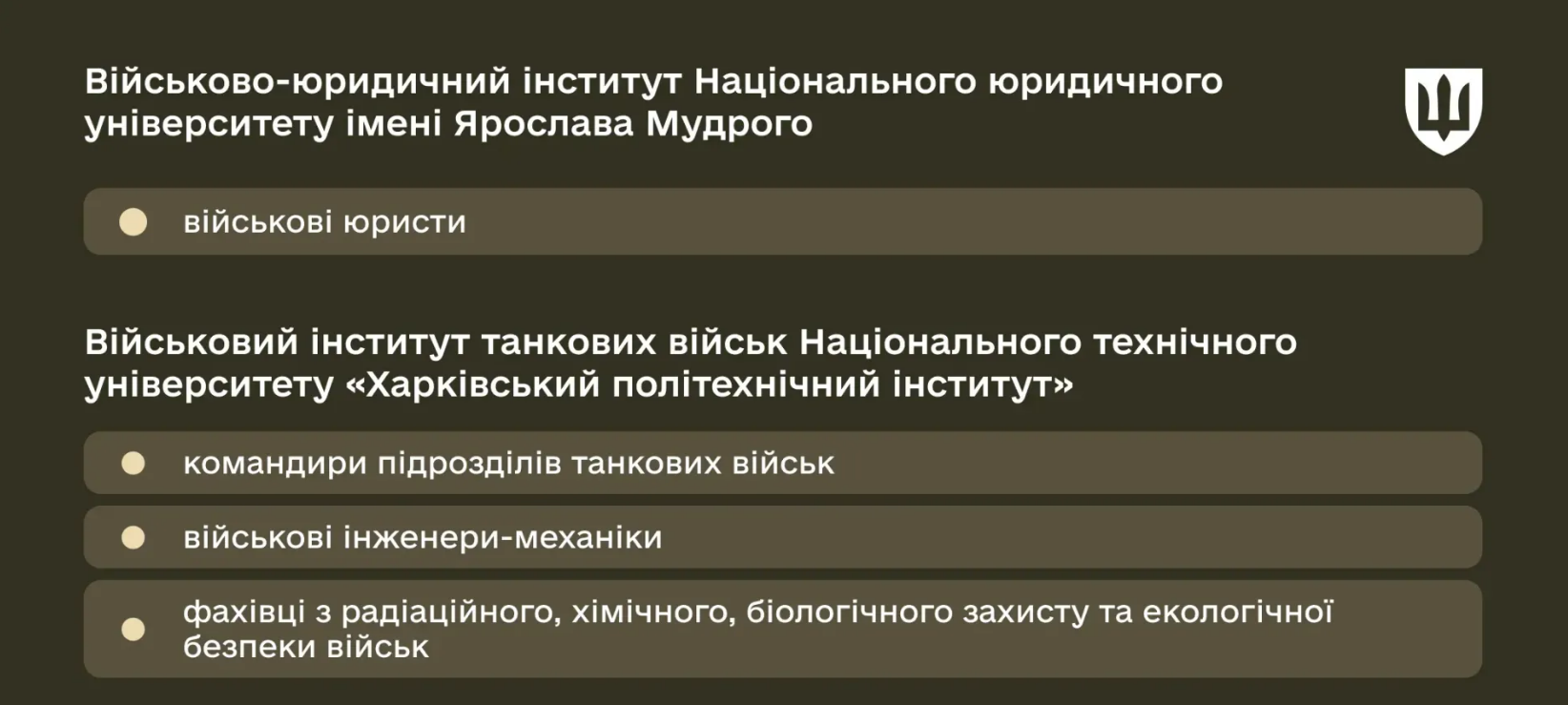 Не лише штурмовики? Які насправді спеціальності й бонуси пропонують курсантам військові виші