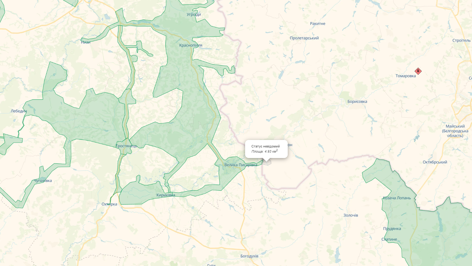 Операція у Бєлгородській області охопила вже майже 5 квадратних кілометрів (мапа)