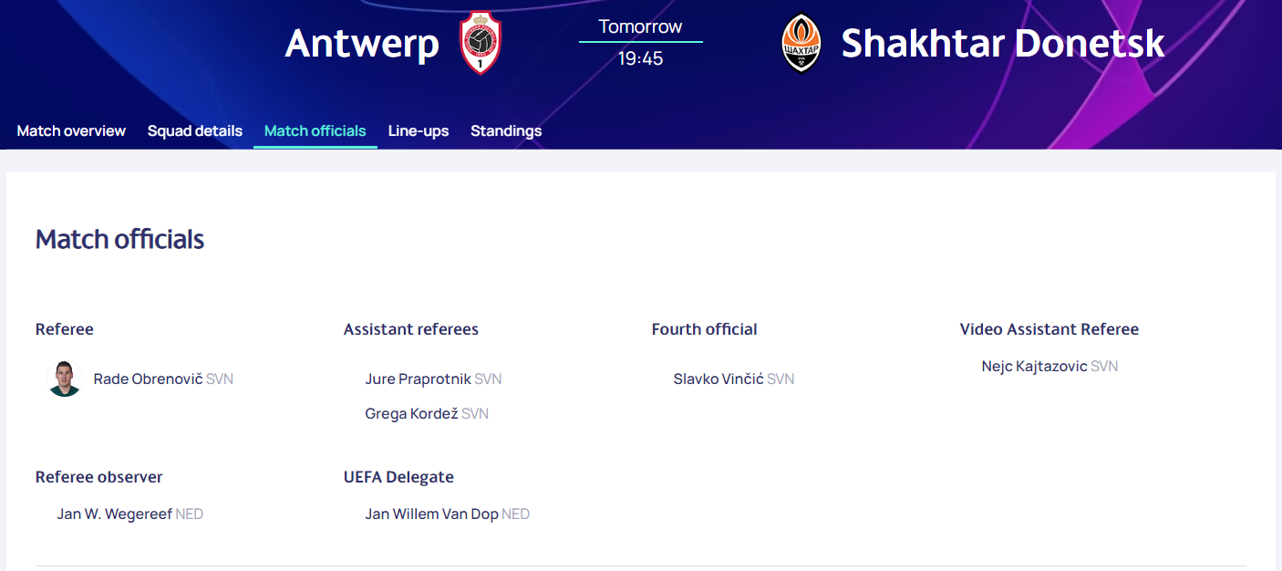 УЕФА хотел назначить на матч &quot;Шахтера&quot; главу судейского корпуса РФ, но быстро передумал