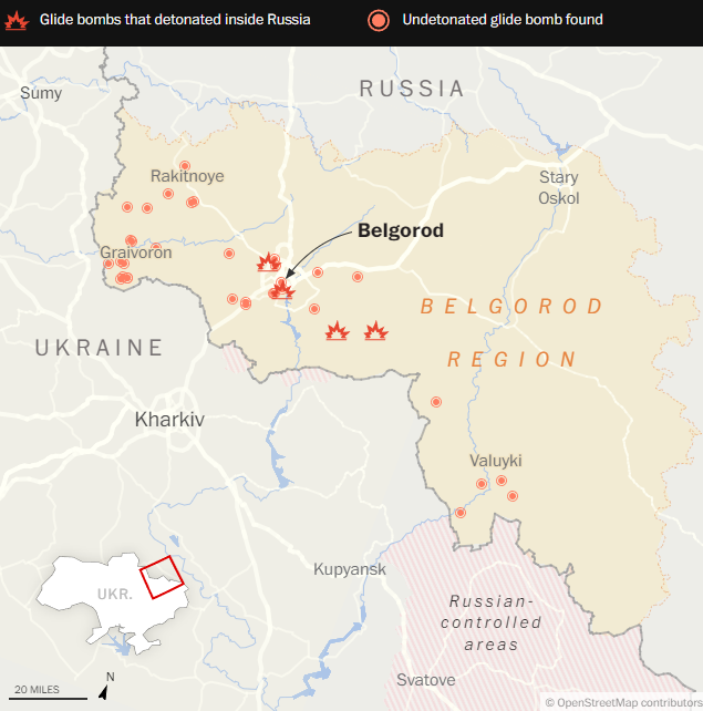 Окупанти "впустили" десятки бомб на Бєлгородську область: WP розкрило дані РФ