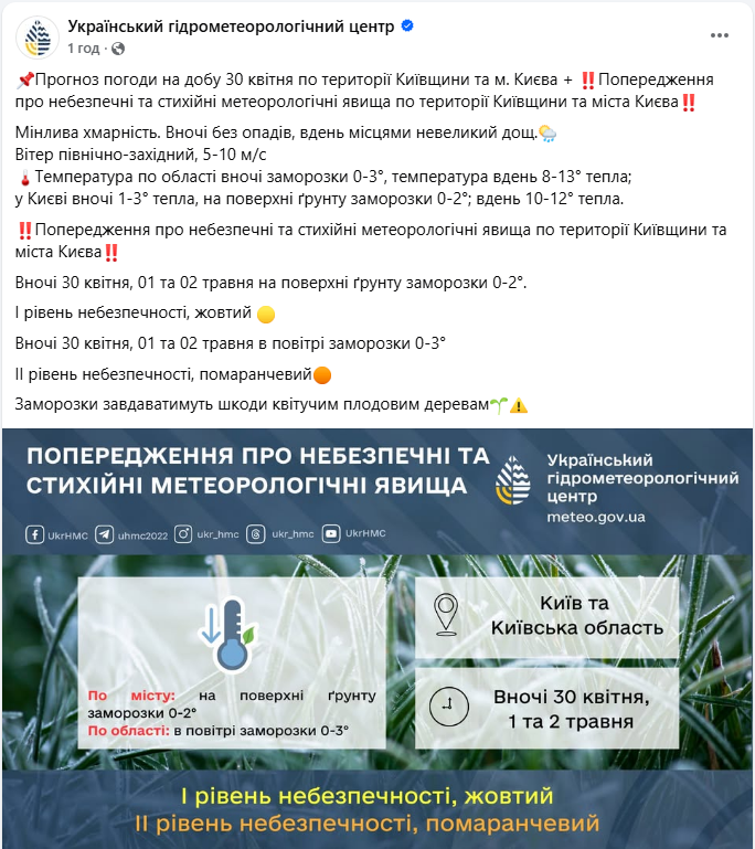 Синоптики попередили про нову "порцію" заморозків: коли їх чекати і яка погода буде 30 квітня