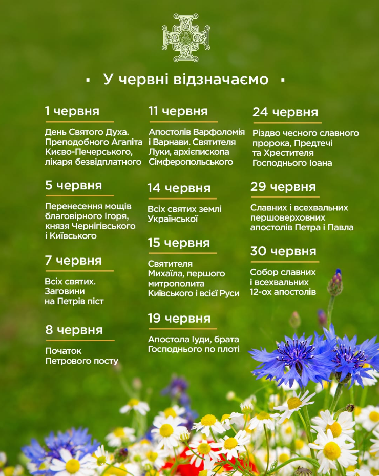 Петров пост и главные праздники: какие дни июня самые важные по календарю ПЦУ