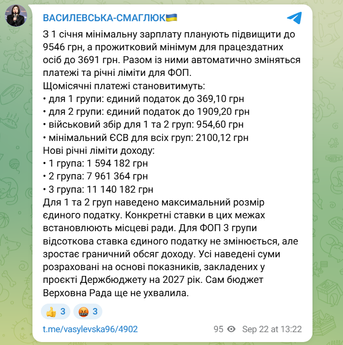 Новые зарплаты, налоги и лимиты для ФОПов: что может измениться в Украине в 2027 году